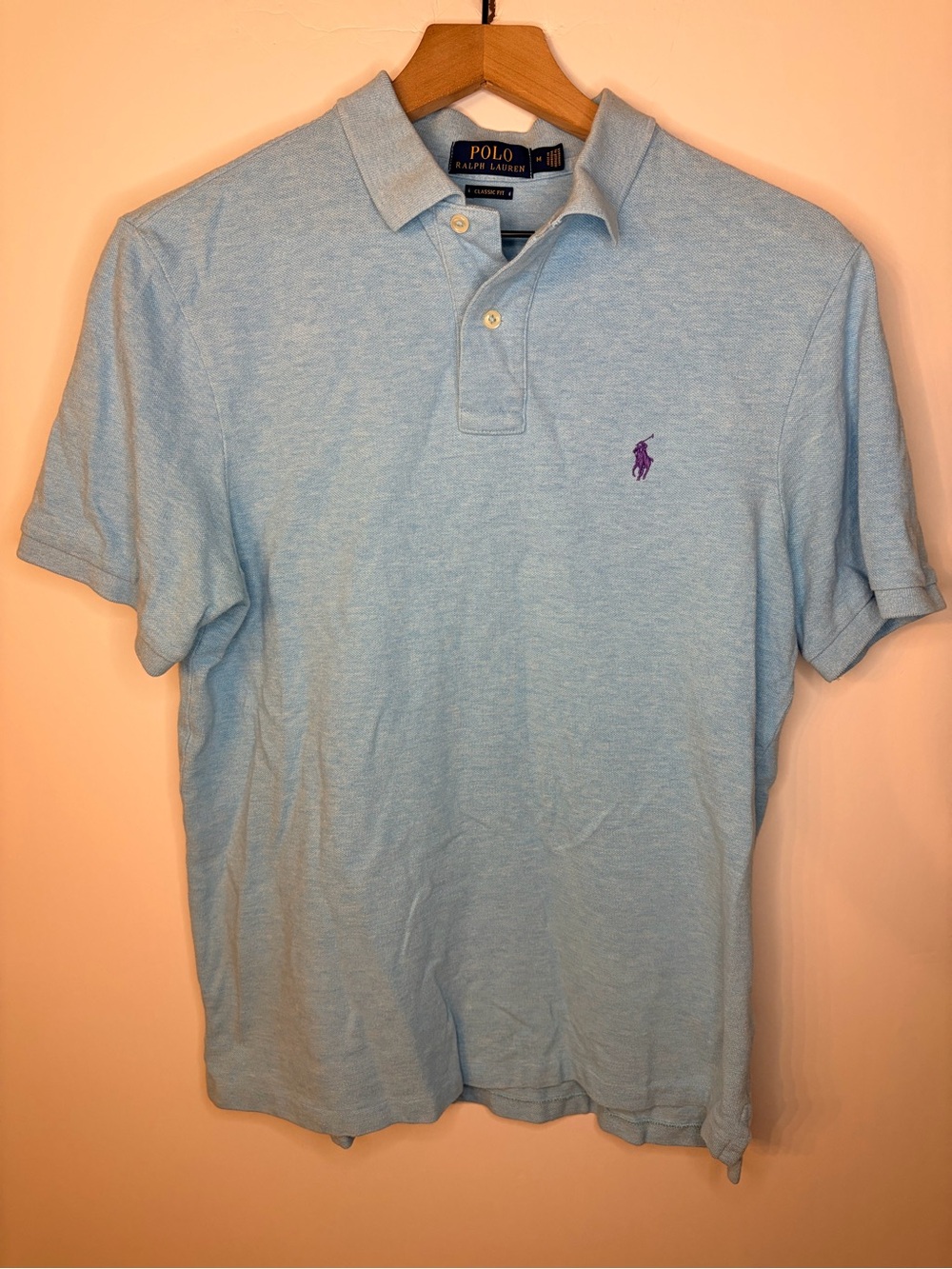 Polo Ralph Lauren Men’s Light Blue Short Sleeve Polo Shirt, Size XL